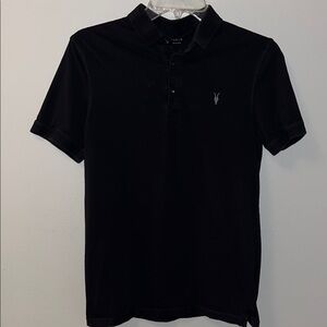 All Saints Men's Black Vidal Polo Shirt - S